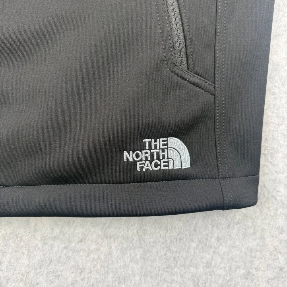 The North Face Vest Mens Medium Black Windwall Full Zip Belle‎ Glos Wine Logo